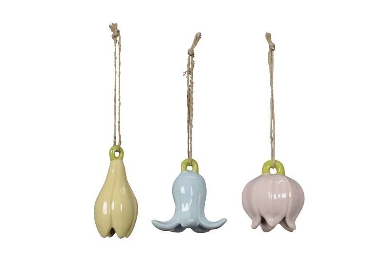 картинка Декор подвесной "Цветок" пастель в ассортименте 4x9см / 6x9см / 7x7см + 10см подвес