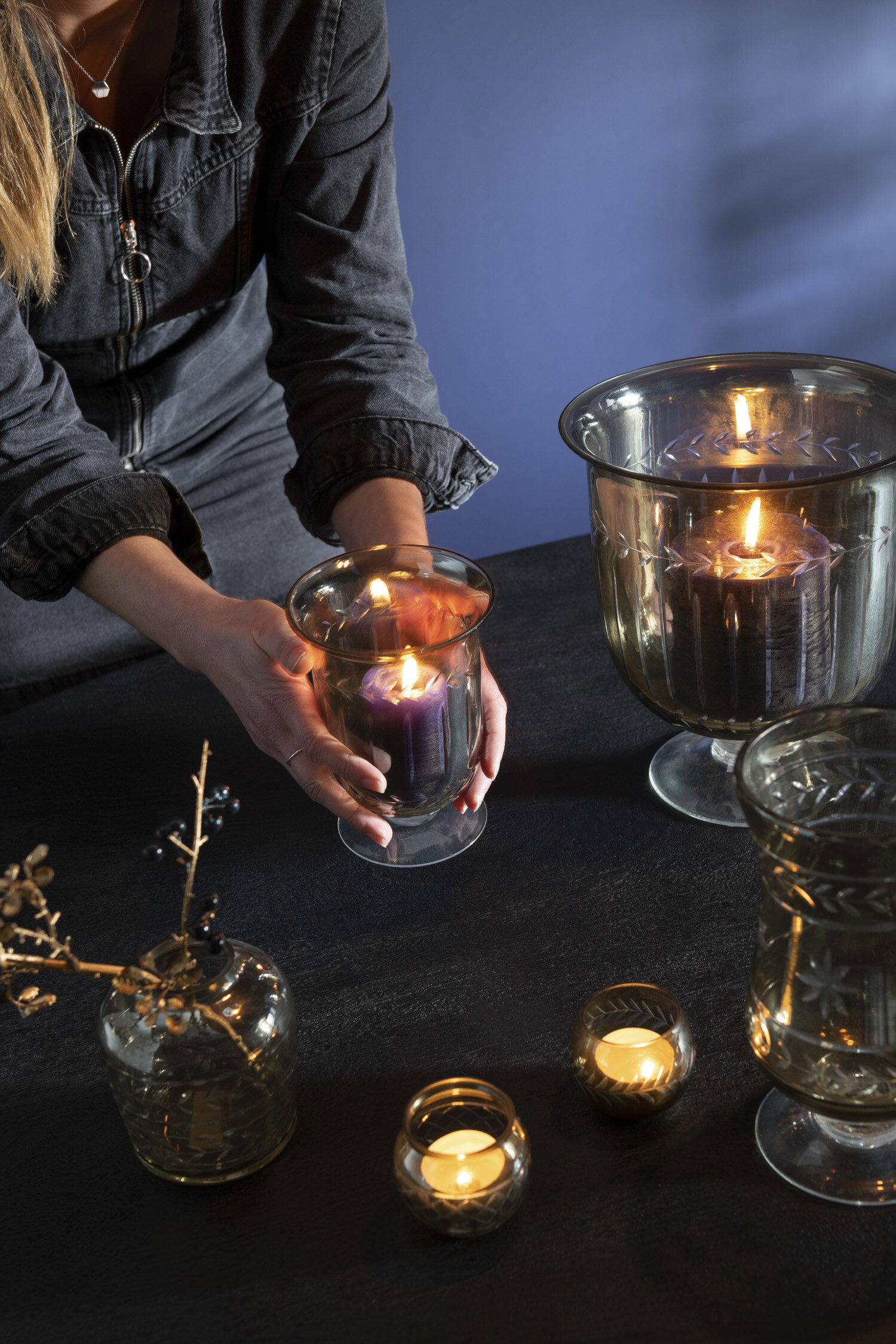 картинка Ваза/подсвечник "Романо" 11.5x11.5x16см