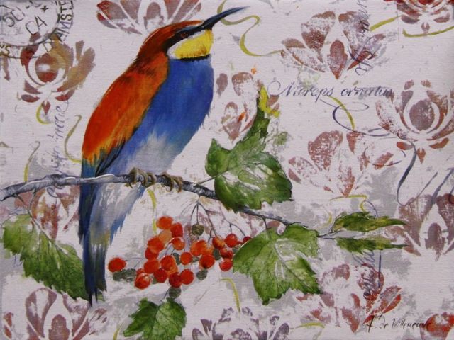 картинка Картина на холсте "Птица" Фабрис Де Вильнёв 30х40см