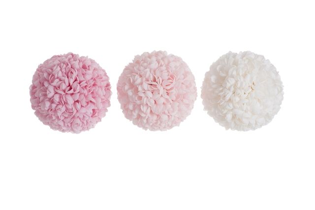 картинка Подвесной цветочный шар розовый/светло-розовый/белый в ассортименте большой 30см