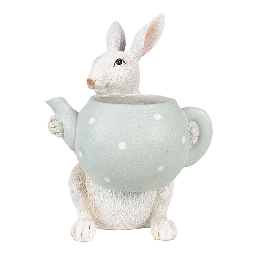 картинка Декор "Кролик с чайником" 17x17x23см