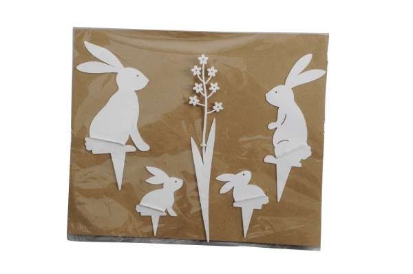 картинка Набор из 5 шт Топер "Кролики" 8x15,5см/3,5x20см/5,5x16см/5x7,5см/6x7см