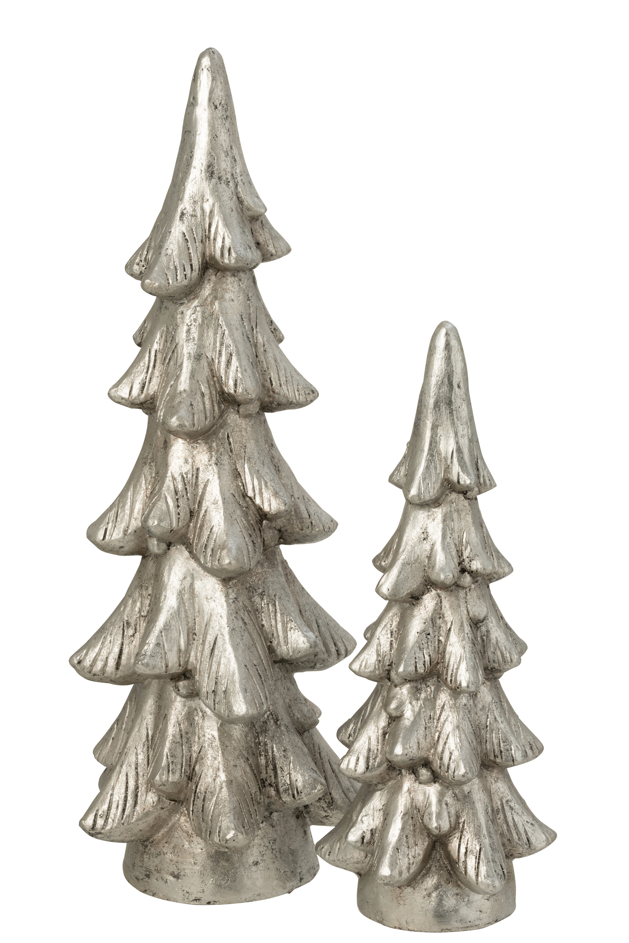 картинка Декор "Елка" гигант серебряный антик 28x28x74см
