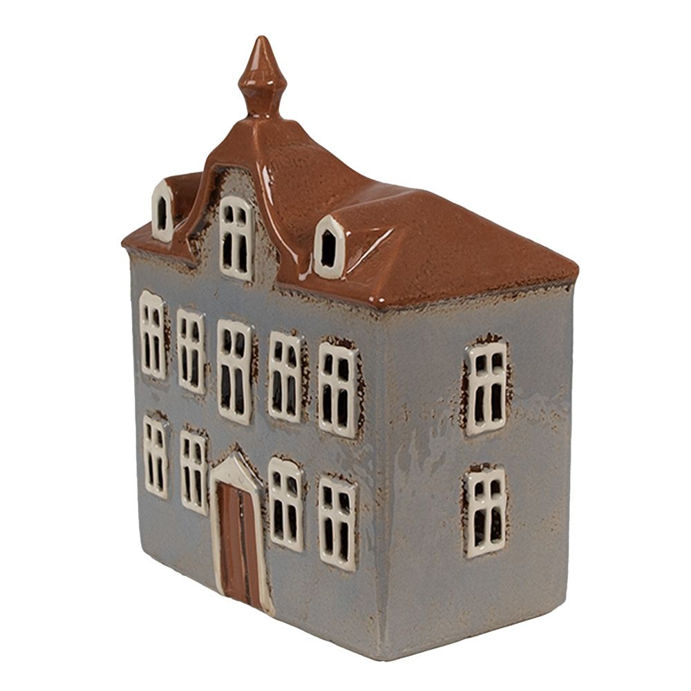 картинка Подсвечник "Домик - Амстердам" серый 16x9x20см