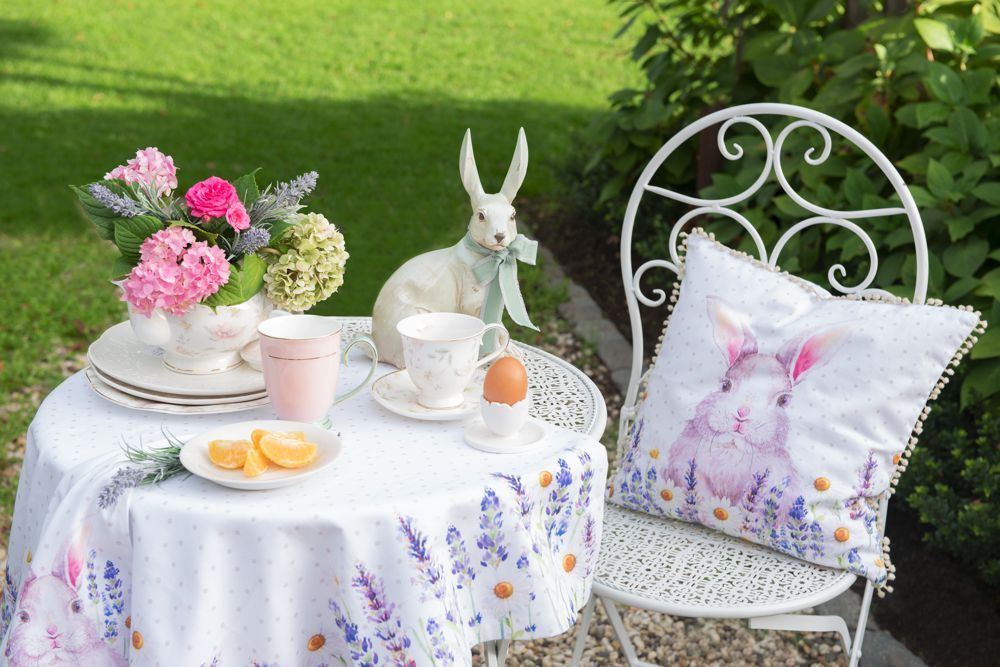 картинка Декор "Кролик с СЕРЫМ текстильным бантом" 20x11x28 см