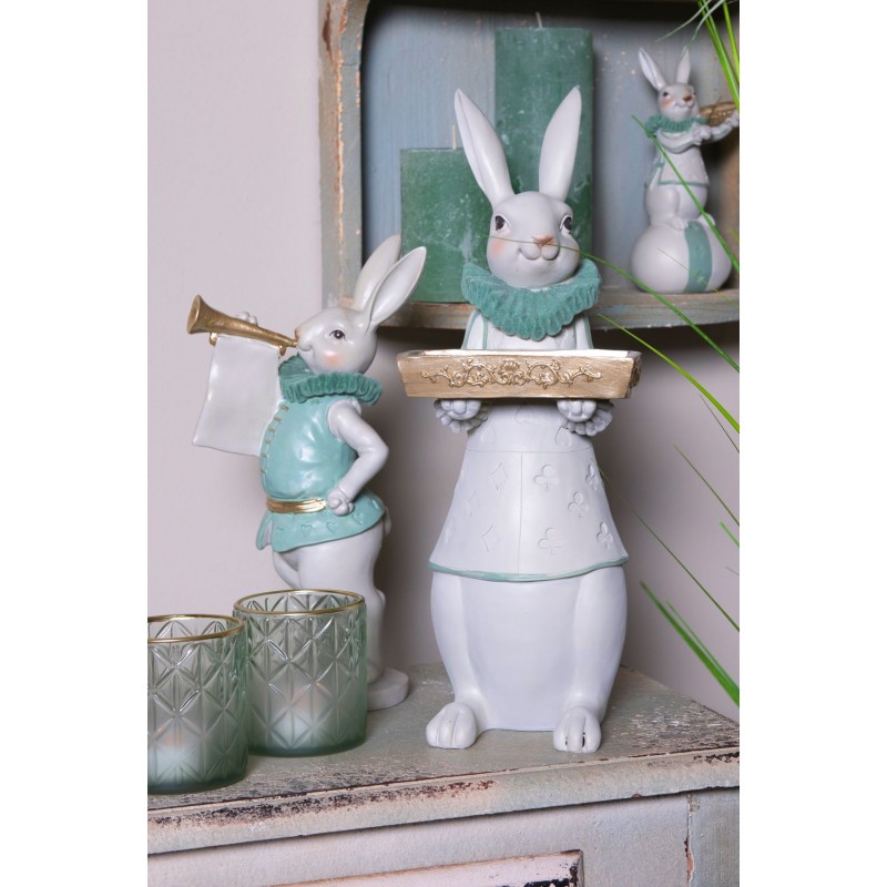 картинка Декор "Кролик трубач" 12x12x29см