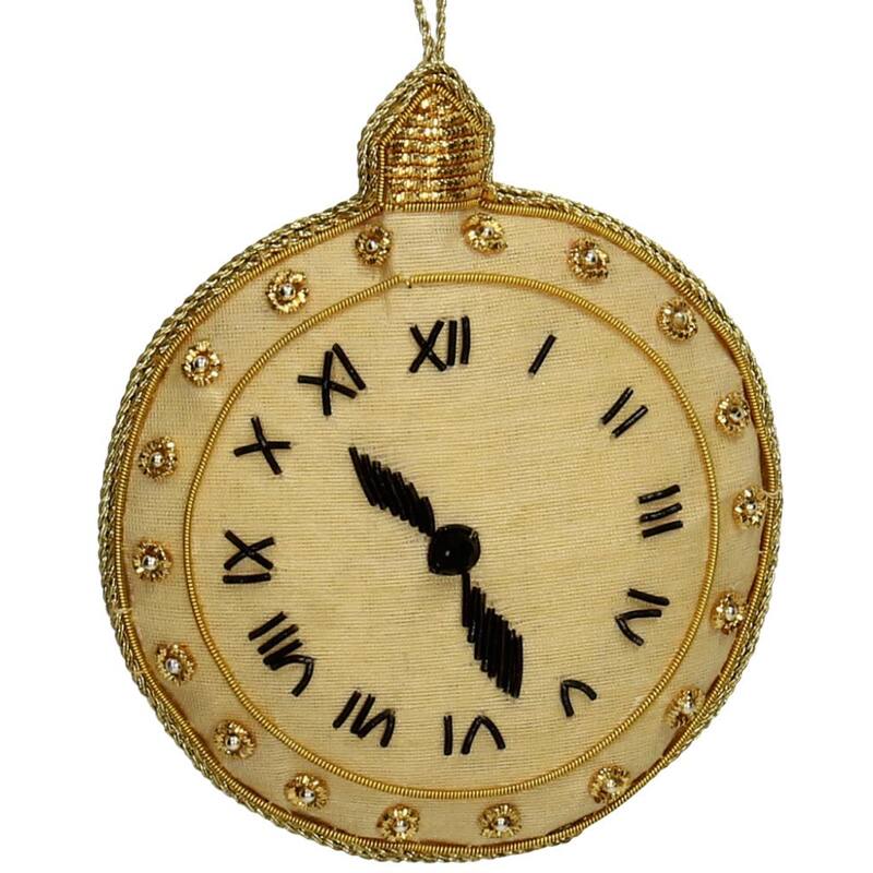 картинка Елочное украшение "Часы" 10х11х1см