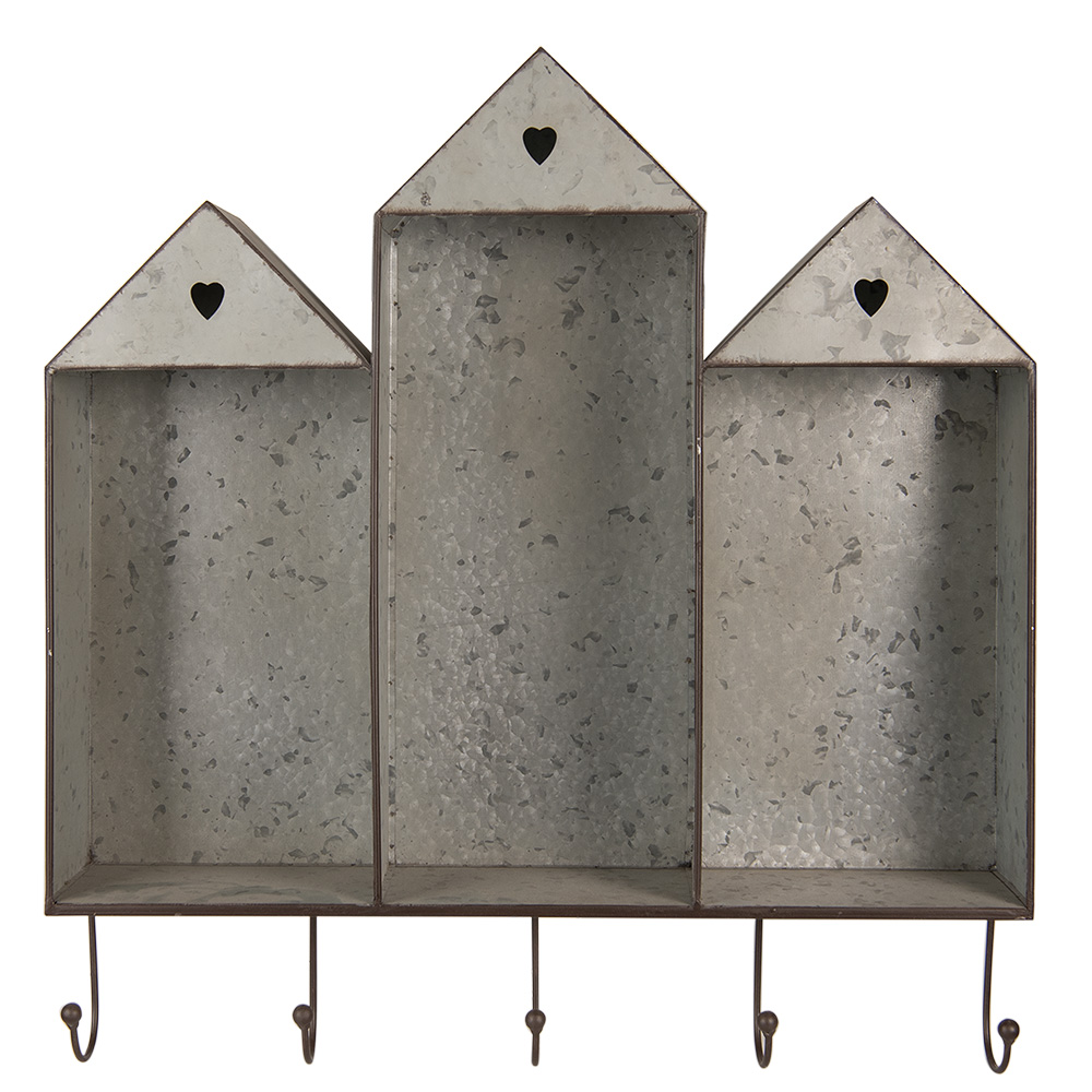 картинка Полка с вешалкой "Домики" 62x12x66см