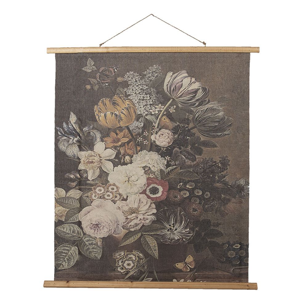 картинка Панно "Цветы и бабочка" 80x2x100см