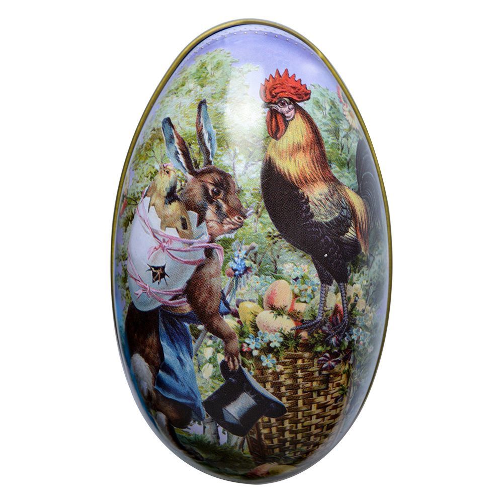 картинка Шкатулка "Яйцо-кролик и петух" 7x11x7см