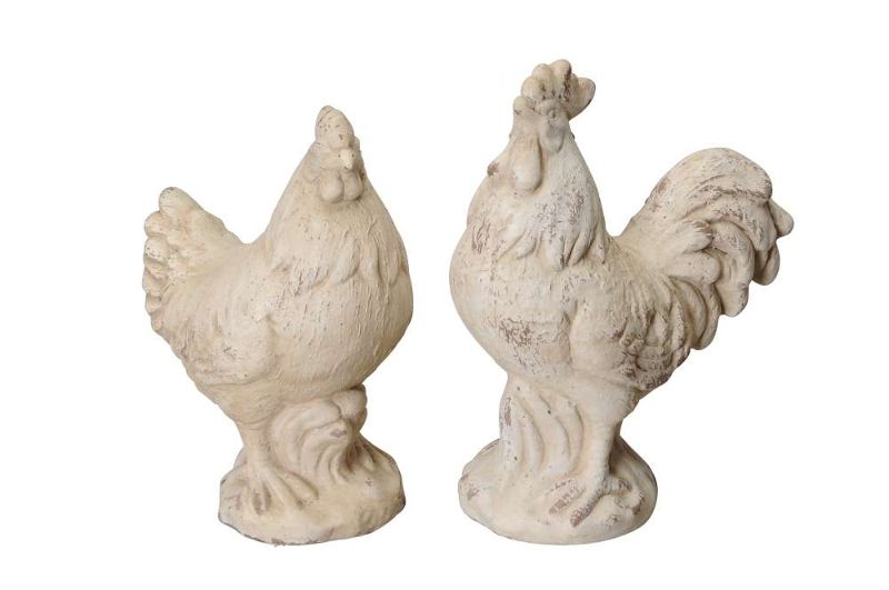 картинка Декор "Петух/Курица" в ассортименте 14x9,5x19см /16,5x9x20,5см
