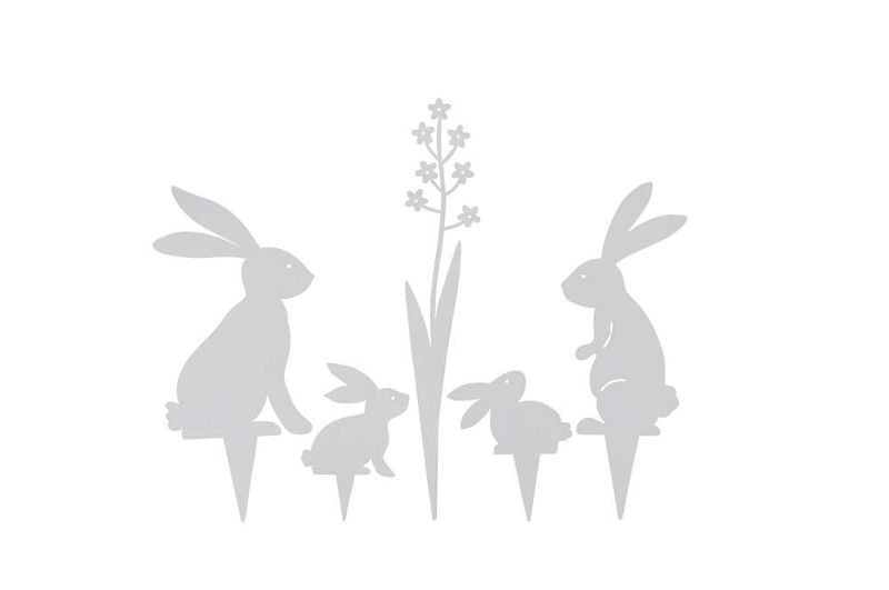 картинка Набор из 5 шт Топер "Кролики" 8x15,5см/3,5x20см/5,5x16см/5x7,5см/6x7см