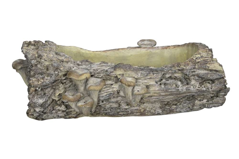 картинка Кашпо  "Полено с грибами" 36x18xH12,5см
