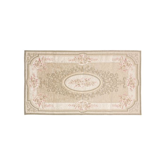 картинка Коврик "Орнамент из роз" беж 65x110см