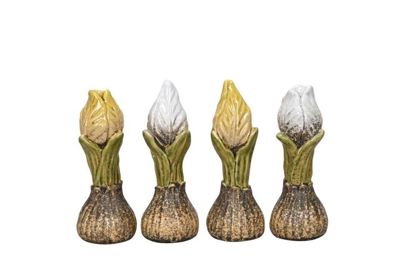 картинка Декор "Тюльпан" малый желтый/белый в ассортименте 4x4xH12см