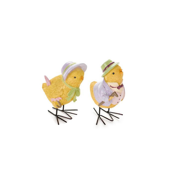 картинка Декор "Цыпленок в шляпе" в ассортименте 7,5x5,5x10см