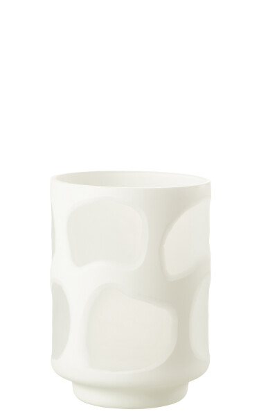 картинка Ваза/Подсвечник "Спот" белая 15x15x19.5см