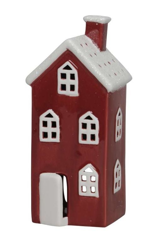 картинка Подсвечник "Домик" красный 9,5х8х21,5см